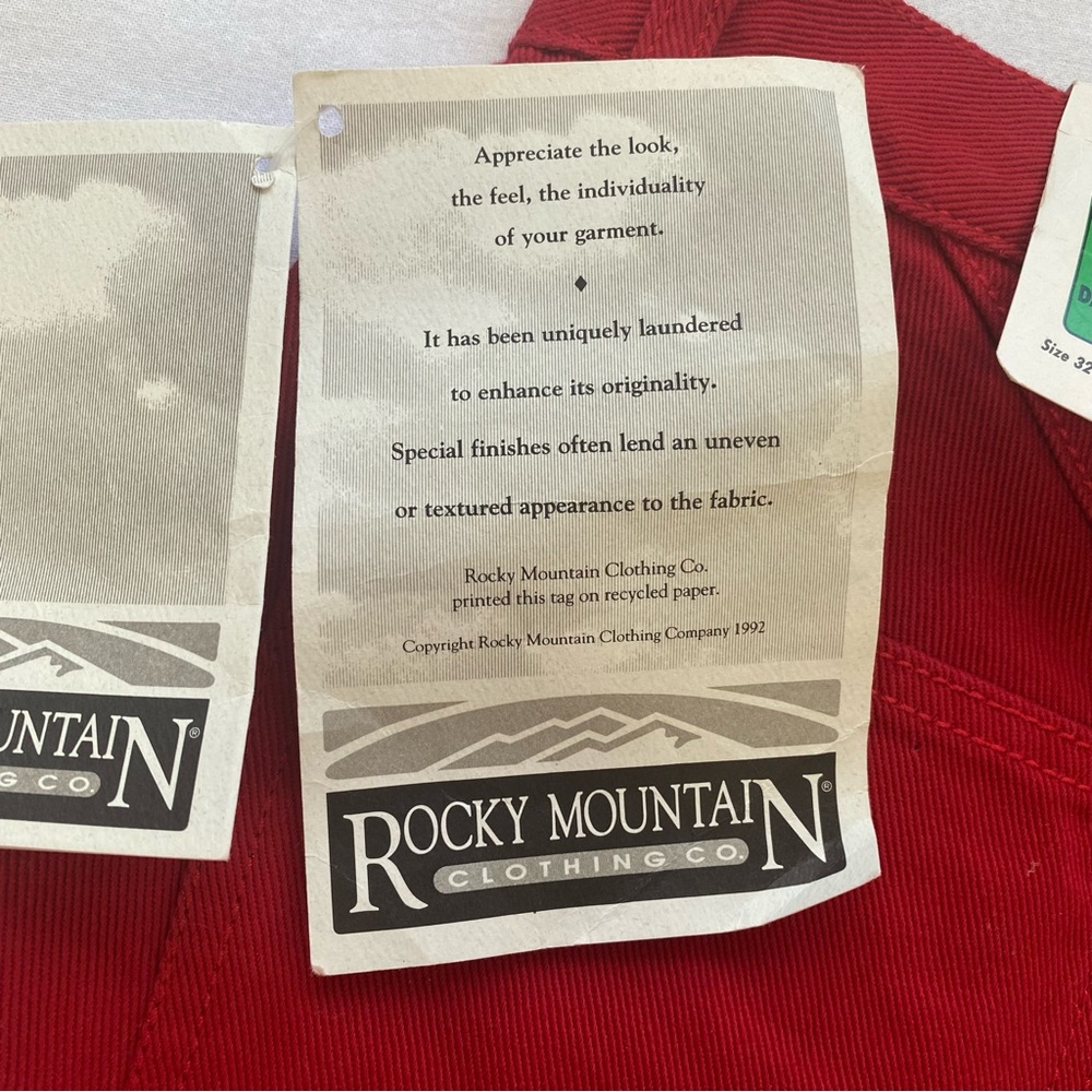 Vintage Rocky Mountain Clothing Co Red Jeans size 32 - Picture 10 of 15